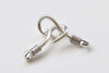Antique Silver Large Hole Fish Hook Charms Pendants Set of 10 A8550