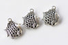 6 pcs Antique Silver 3D Hollow Fish Charms Pendants 17x18mm A8672