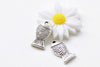 20 pcs Antique Silver Tiny Fish Charms 7x13mm A8673