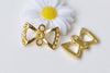 20 pcs of Gold Tone Bow Tie Knot Connector 10x15mm A8676