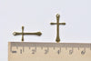 20 pcs Raw Brass Cross Charms Embellishments 13x24mm A8561