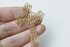 10 pcs Raw Brass Filigree Cross Charms Embellishments A8575
