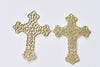 10 pcs Raw Brass Filigree Cross Charms Embellishments A8575