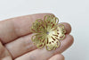 10 pcs Raw Brass Five Petal Filigree Flower Bead Caps A8576