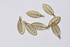 30 pcs Raw Brass Leaf Charms Stamping Embellishments 9x23mm A8579