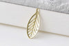 30 pcs Raw Brass Leaf Charms Stamping Embellishments 9x23mm A8579