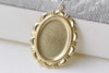 10 pcs Raw Brass Oval Pendant Tray Base Settings A8580