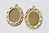 10 pcs Raw Brass Oval Pendant Tray Base Settings A8580