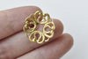 20 pcs Raw Brass Filigree Flower Bead Cap Embellishments A8587