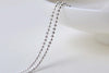 16ft (5m) Silver Faceted Bead Ball Necklace Chain 1.2mm A8592