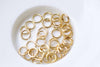 100 pcs Anti Tarnish 24K Gold Plated Brass Jump Rings 6mm 19G A8593