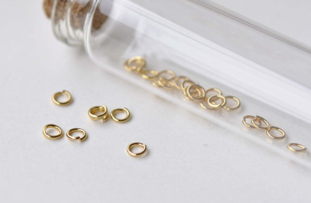 100 pcs Anti Tarnish 24K Gold Plated Brass Jump Rings 4mm 22G A8599
