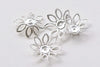 100 pcs Silver 8 Petal Filigree Flower Bead Caps 19mm A8608
