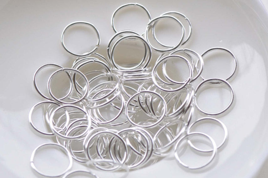 300 pcs Silver Plated Thick Iron Jump Rings 10mm 19G A8625