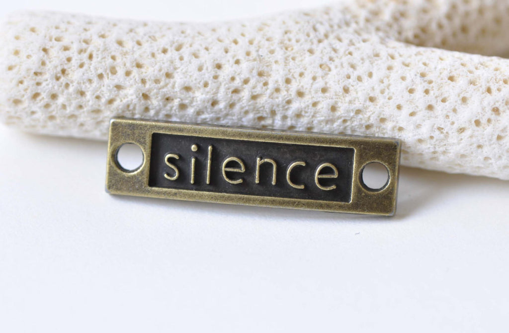 10 pcs Silence Curved Bar Bracelet Connector Charms A8712