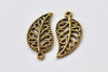 20 pcs Antique Gold Filigree Leaf Charms 10x16mm A8627
