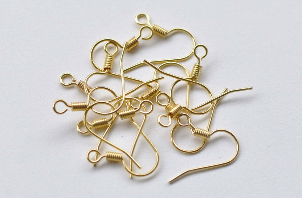 100 pcs Gold Plated Brass Simple Fish Hook Earwire Findings A8630