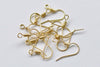 100 pcs Gold Plated Brass Simple Fish Hook Earwire Findings A8630