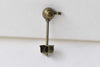 Antique Bronze Ball Earring Post Ear Stud With Backs Set of 20 A8634
