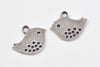 20 pcs Antique Silver Flat Baby Bird Sparrow Charms A8647