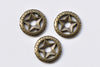 20 pcs Wicca Pentagram Circle Charms Antique Bronze Pendants A8649