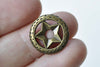 20 pcs Wicca Pentagram Circle Charms Antique Bronze Pendants A8649
