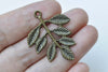 10 pcs Antique Bronze Leaf Charms Pendants 28x34mm A8719