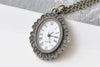 1 PC Oval Resin Lady/Flower Cameo Pocket Watch Necklace