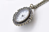 1 PC Oval Resin Lady/Flower Cameo Pocket Watch Necklace