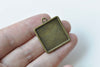 10 pcs Antique Bronze Square Pendant Tray Base 20mm A8660