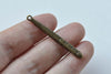 9 pcs Antique Bronze Long Drop Charms Textured Bar Pendants A8491