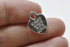 40 pcs Silver Handmade with Love Heart Charms Double Sided A8670