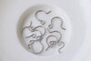 50 pcs Steel Simple Fish Hook Earwire Findings 9mm A8738