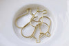 50 pcs Raw Brass Kidney Earwire Earring Components 19mm A8739