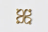 50 pcs Raw Brass Tiny Heart Frame Charms 5.6x7.5mm A8742