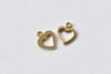 20 pcs Raw Brass Tiny Heart Frame Charms 7.5x9mm A8743