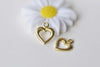 20 pcs Raw Brass Tiny Heart Frame Charms 7.5x9mm A8743