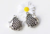 6 pcs Antique Silver 3D Hollow Fish Charms Pendants 17x18mm A8672