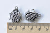6 pcs Antique Silver 3D Hollow Fish Charms Pendants 17x18mm A8672