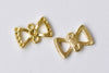 20 pcs of Gold Tone Bow Tie Knot Connector 10x15mm A8676