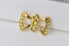 20 pcs of Gold Tone Bow Tie Knot Connector 10x15mm A8676