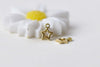 50 pcs Raw Brass Super Tiny Star Frame Charms 4mm A8745