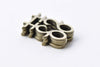 20 pcs Double Happiness Antique Bronze Charms 22x25mm A8757