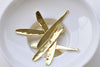 10 pcs Gold Tone Long Leaf Teardrop Charms Pendants 6x42mm A8760