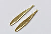10 pcs Gold Tone Long Leaf Teardrop Charms Pendants 6x42mm A8760