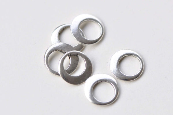 50 pcs Antique Silver Small Smooth Round Circle Rings 11mm A8765