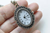 1 PC Oval Resin Lady/Flower Cameo Pocket Watch Necklace