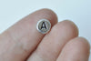 30 pcs Silver Alphabet Letter A Beads Tiny Acrylic Findings A8724