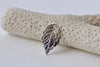 Shiny Silver Curved Leaf Charms 10x17mm Set of 30 A8725