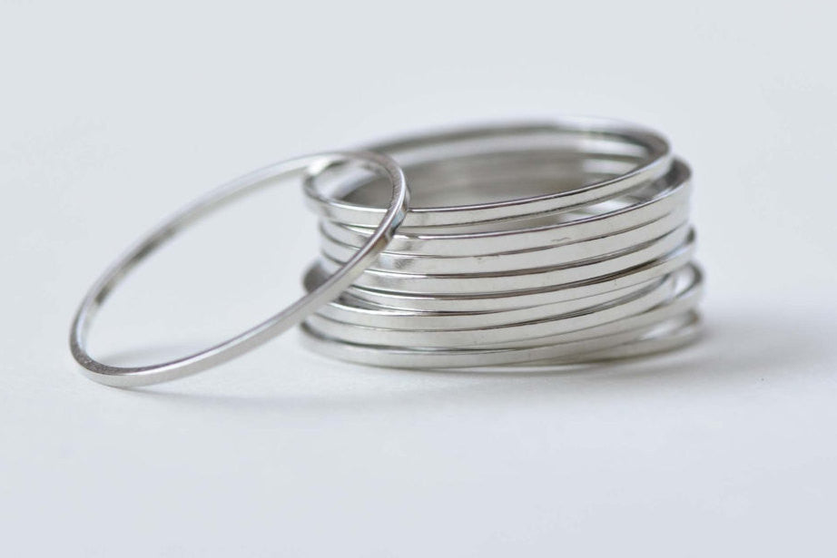 50 pcs Platinum Tone Brass Seamless Rings 20mm 18gauge A8726